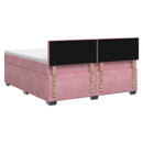 Box Spring Seng med Madras og LED Lyserød 140 x 200 cm Velour - xlshop.dk