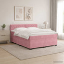 Box Spring Seng med Madras og LED Lyserød 140 x 200 cm Velour - xlshop.dk