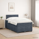 Box Spring Seng med Madras og LED Mørkegrå 120 x 190 cm Velour - xlshop.dk