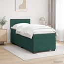 Box Spring Seng med Madras og LED Mørkegrøn 100 x 200 cm Velour - xlshop.dk