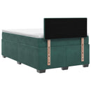 Box Spring Seng med Madras og LED Mørkegrøn 120 x 200 cm Velour - xlshop.dk