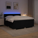 Box Spring Seng med Madras og LED Sort 160 x 200 cm Stof - xlshop.dk