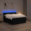 Box Spring Seng med Madras og LED Sort 200 x 200 cm Velour - xlshop.dk