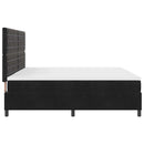 Box spring seng med madras Sort 200 x 200 cm Fløjl - xlshop.dk