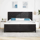 Box spring seng med madras Sort 200 x 200 cm Fløjl - xlshop.dk