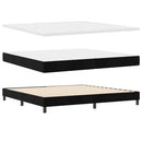 Box spring seng med madras Sort 200 x 200 cm Fløjl - xlshop.dk