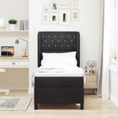 Box spring seng med madras Sort 200 x 80 cm Fløjl - xlshop.dk