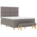Box spring seng med pude Gråbrun 200 x 140 cm Stof - xlshop.dk