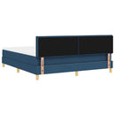 Box spring seng med pude med hovedgærde Blå 180 x 200 cm Stof - xlshop.dk