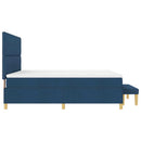 Box spring seng med pude med hovedgærde Blå 200 x 180 cm Stof - xlshop.dk