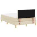 Box spring seng med pude med hovedgærde Creme 120 x 190 cm Stof - xlshop.dk