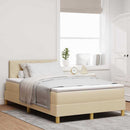 Box spring seng med pude med hovedgærde Creme 120 x 190 cm Stof - xlshop.dk