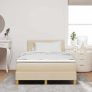 Box spring seng med pude med hovedgærde Creme 120 x 190 cm Stof - xlshop.dk