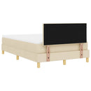 Box spring seng med pude med hovedgærde Creme 120 x 200 cm Stof - xlshop.dk