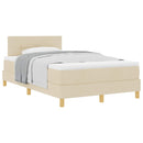 Box spring seng med pude med hovedgærde Creme 120 x 200 cm Stof - xlshop.dk