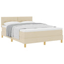 Box spring seng med pude med hovedgærde Creme 160 x 200 cm Stof - xlshop.dk