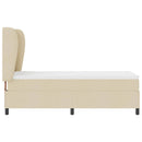 Box spring seng med pude med hovedgærde Creme 80 x 200 cm Stof - xlshop.dk
