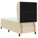 Box spring seng med pude med hovedgærde Creme 80 x 200 cm Stof - xlshop.dk