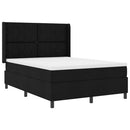Box spring seng med pude med hovedgærde Sort 200 x 160 cm Stof - xlshop.dk