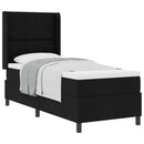 Box spring seng med pude med hovedgærde Sort 200 x 80 cm Stof - xlshop.dk