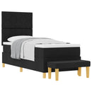 Box spring seng med pude med hovedgærde Sort 200 x 80 cm Stof - xlshop.dk