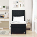 Box spring seng med pude med hovedgærde Sort 200 x 80 cm Stof - xlshop.dk