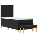 Box spring seng med pude med hovedgærde Sort 200 x 80 cm Stof - xlshop.dk