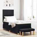 Box spring seng med pude med hovedgærde Sort 200 x 80 cm Stof - xlshop.dk