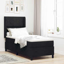 Box spring seng med pude med hovedgærde Sort 200 x 80 cm Stof - xlshop.dk