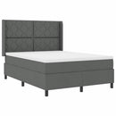 Box spring seng med pude Mørkegrå 190 x 140 cm Stof - xlshop.dk