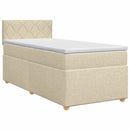 Boxmadras med topmadras Cremefarvet 100 x 200 cm Stof - xlshop.dk