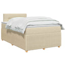 Boxmadras med topmadras Cremefarvet 120 x 190 cm Stof - xlshop.dk
