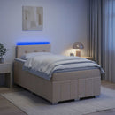 Boxmadras med topmadras Cremefarvet 120 x 190 cm Stof - xlshop.dk