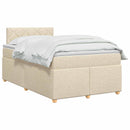 Boxmadras med topmadras Cremefarvet 120 x 200 cm Stof - xlshop.dk