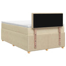 Boxmadras med topmadras Cremefarvet 120 x 200 cm Stof - xlshop.dk