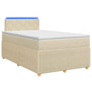 Boxmadras med topmadras Cremefarvet 120 x 200 cm Stof - xlshop.dk