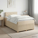 Boxmadras med topmadras Cremefarvet 120 x 200 cm Stof - xlshop.dk