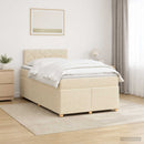 Boxmadras med topmadras Cremefarvet 120 x 200 cm Stof - xlshop.dk