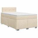 Boxmadras med topmadras Cremefarvet 120 x 200 cm Stof - xlshop.dk