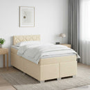 Boxmadras med topmadras Cremefarvet 120 x 200 cm Stof - xlshop.dk