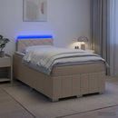 Boxmadras med topmadras Cremefarvet 120 x 200 cm Stof - xlshop.dk