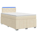Boxmadras med topmadras Cremefarvet 120 x 200 cm Stof - xlshop.dk