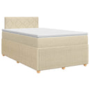 Boxmadras med topmadras Cremefarvet 120 x 200 cm Stof - xlshop.dk