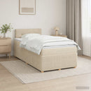 Boxmadras med topmadras Cremefarvet 120 x 200 cm Stof - xlshop.dk