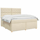 Boxmadras med topmadras Cremefarvet 160 x 200 cm Stof - xlshop.dk