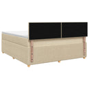 Boxmadras med topmadras Cremefarvet 160 x 200 cm Stof - xlshop.dk