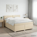 Boxmadras med topmadras Cremefarvet 160 x 200 cm Stof - xlshop.dk