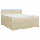 Boxmadras med topmadras Cremefarvet 160 x 200 cm Stof - xlshop.dk