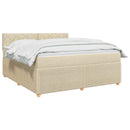Boxmadras med topmadras Cremefarvet 160 x 200 cm Stof - xlshop.dk