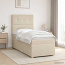 Boxmadras med topmadras Cremefarvet 80 x 200 cm Stof - xlshop.dk